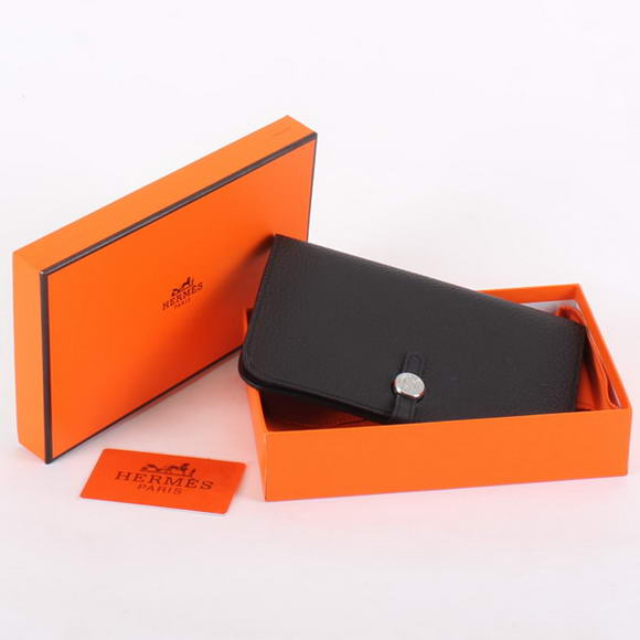 1:1 Quality Hermes Dogon Combined Wallets A508 Black Replica